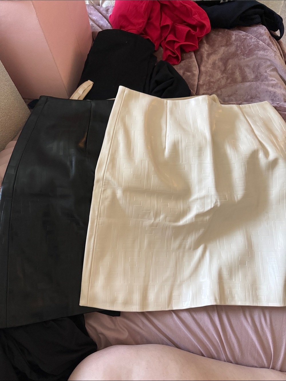 Women's Cream Pencil Skirt - Tailored Textured Finish